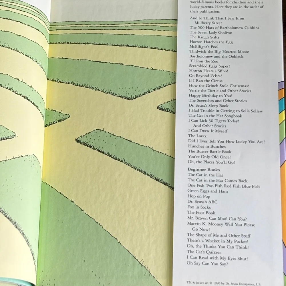 Dr. Seuss OH, THE PLACES YOU'LL GO! Hardcover Book Vintage 1990 & Dust Jacket